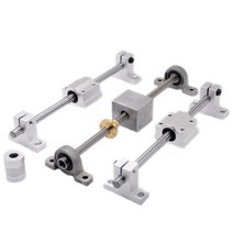 리니어 가이드 서버 구축 서버랙 레일 시설 프린터 세트 리드 스크류 길이 선형 샤프트, 400mm, 리드 2mm 모터 없음