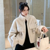 밍크코트 겨울 새로운 모조 모피 올인원 친환경 밍크 전체 코트 여성 짧은 플러시