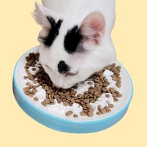 슬로우캣 도자기 슬로우식기 강아지 고양이 급체예방용밥그릇, 노란색 (그릇 단품)