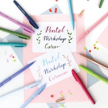 펜텔 붓터치 싸인펜&브러쉬 사인펜 SES15C 신컬러 추가, SES15C-C (블루)