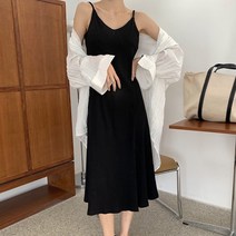 어블루문 봄 여름 뷔스티에 골지 니트 나시 롱원피스