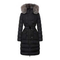 22FW MONCLER 여성 클로에 퍼 후드 롱 다운패딩 블랙/네이비 1C51B02 68065