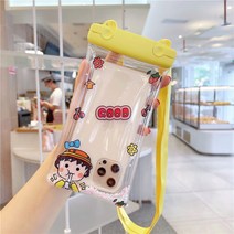 배달용품 스마트폰 방수파우치 터치스크린 밀봉 잠수 수영가방 장비 표류 스트레칭 조절가능 투명 라이더 포장, T11-더블버튼 음료 여아크로스가능, C02-11발송 2개줄달림