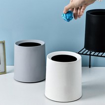 뚜껑없는 미니 원형 화장대 휴지통 모던 인테리어, 화이트