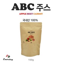에너데이 ABC주스 분말 에이비씨 클렌즈 주스 사과 레드비트 당근 껍질 통째 국산 쥬스 비율 공복 호르몬 디톡주스 내장지방 허리둘레 뱃살 먹는법 효과, 1개, 150g