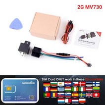 갤럭시탭 차량 뒷자리 거치대 MiCODUS 릴레이 GPS 트래커 자동차 MV730 990V 컷 연료 ACC 감지 2G 4G 미니 오토바이 실시간 트랙 진동 경고 무료 앱, 2G With EU Sim Card