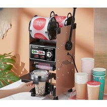 컵실링기 커피 음료 포장 밀폐 자동 캡핑기 배달, 상세 페이지 참고, 18cm 하이컵 모델 블랙