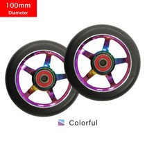 스턴트스쿠터 묘기용 킥보드 스쿠터 360 두발 성인 어른용 베어링과 100mm 바퀴 교체 알루미늄 내마 모성 pu 스턴트 부품 킥 액세서리 2 개대, 100 화려한 5x