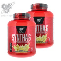 (1+1) 비에스엔 신타-6 프로틴 파우더 글루타민 BCAA BSN 신타식스 단백질 쉐이크 바나나맛 2.27kg 2팩, 2개