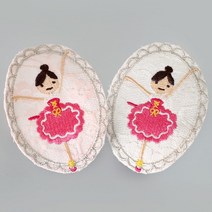 [펠트친구] 레이스 발레리나와펜[1810]/ 뱃지 의류 소품 브로치 꾸미기 리폼 포인트, 핑크
