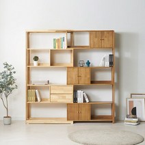 아트박스/히트디자인 L2161 고무나무 원목 확장형 책장 3colors, 월넛