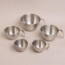 더굿 국산 스텐 손잡이 계량 컵 5종 스테인레스 믹싱 볼 쌀 1인분 비커 밥솥 쌀컵 계랑, 1. 250ml(손잡이 X)