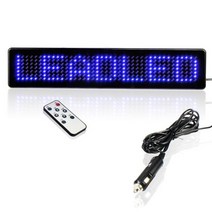 LED전광판 매장 홍보 광고 보드 23cm 12v led 자동차 사인 원격 제어 프로그래밍 가능한 스크롤 메시지 led 디스플레이 화면 픽셀, 파란색 텍스트