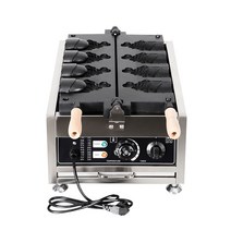 붕어빵기계 국화빵 잉어빵 풀빵 물고기 모양 와플 기계 4 개 상업용 일본식 오픈 입 피쉬 붕어빵 들러붙지, 01 110V_03 UK