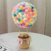 열기구 수면등 침대 벙커침대 DIY 모빌 아이방꾸미기 아기방꾸미기, 중형 마카롱+곰