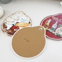 미국 빈티지 냄비받침대 엔틱 도자기 매트 라탄 주방, B-사과파이