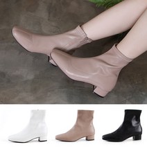 슈앤필 자체제작 여성 스판 가죽 앵클 부츠 워커 구두 ST0240