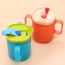 순수아 1+1 아기 스파우트 양손 빨대 물컵 어린이집준비물, 1+1 스파우트 빨대컵 260ml-2개