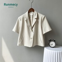 런메시Runmecy 여름자켓 반팔 자켓 정장 자켓 루즈핏 자켓