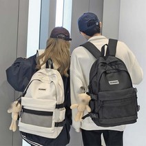 캠퍼스커플 시밀러룩 연출 매쉬포켓 백팩 캐쥬얼코디 추천가방 스터디용 데일리 20대 수업용 대학생 도서관
