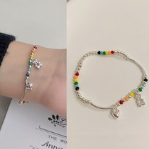일호장신구 페르시 실버 구슬 팔찌 비즈 팬던트 데일리 포인트 귀여운 커플템 우정 코디