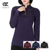 [이지바이] 쏘소프트 여성 가을 겨울 집업 티셔츠 / 90~110사이즈까지 쫀쫀 포근한 빅사이즈 기모 티셔츠_등산복 작업복 운동복
