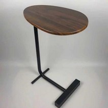 사이드테이블 철재 타원형 원형 거실 침대 쇼파 원목, 블랙월넛 + 블랙피트(양봉)