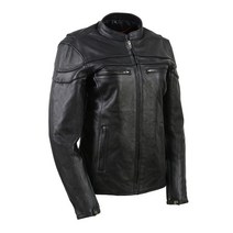 Milwaukee Leather SH8011 여성용 블랙 스포티 스쿠터 크로스오버 가죽 재킷 - 3XL, 3X-Large