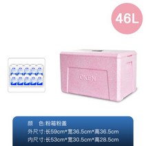 야외 보냉 쿨러 캠핑 아이스박스 대형 폼 스톨 점심 패스트 푸드 냉장, 10.46L 핑크