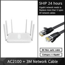 스마트홈 스마트전등스위치 -Redmi AC2100 라우터 2.4G / 5G 듀얼 주파수 Wifi 128M RAM 리지 외부 신호 기 리피터 PPPOE, 03 add 3m cable, add US plug