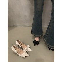 출근용 구두 속가보시 부띠 하이힐 여자 베이직 가죽 포인트 데일리 부티힐 컴포트