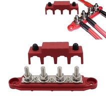 캠핑카 카라반 보트 개조 부품 DIY 용품 부속 4pcs dc 12v 버스 터미널 rv 선박 버스 바 m8m10 고전류 터미널 스터드 전기 블록 버스 바 자동차, 레드 m8