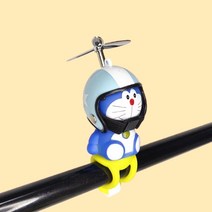 만화 도라에몽 헬멧 대나무 잠자리 자동차 장식 백미러 자동차 인테리어 및 외관 전기 오토바이 장식, 하나, BlueStarHelmet