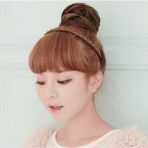고운머리 똥머리 가발 당고머리 회오리 곱창가발 업스타일, 1개, 골드아이보리