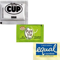 By The Cup Sugar Pure Via Stevia and Equal Sucralose 300 Count Sweetener Packet Variety １00 of each, 1