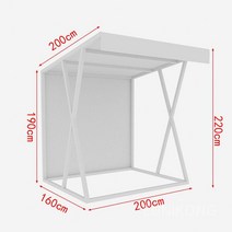 포장마차 판매대 이동식 플리마켓 캐비넷 수레 매대 가판대 행사 진열대 부스 노점 판촉, 길이 200 흰색 브래킷 + 흰색 타포린