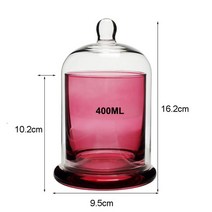 캔들만들기재료 캔들유리용기 소이캔들만들기 DIY양초용 유리 병 1 개 돔 Cloche 벨 항아리 향기로운 만들, 18 400ML-Red