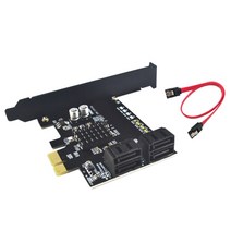 PCI-E4 포트 확장 카드 SATA 컨트롤러 카드 PCI - SATA 3.0 88SE9215 확장 IPFS 하드 디스크 RAID 카드 + SATA 케이블, 보여진 바와 같이, 하나