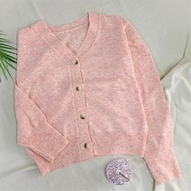 여성 플랑 봄가을 간절기 캐시 크롭 가디건 카디건