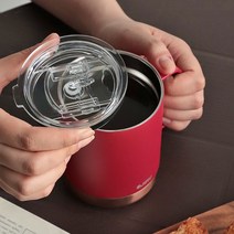 스텐 캠핑 다용도 머그컵 레드/블루 360ml, 에지리블랑머그 레드