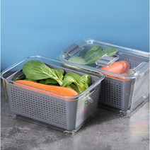 유소피아 과일 채소 야채 세척 물빠짐 보관 정리트레이 채반, 1.7L, 2개