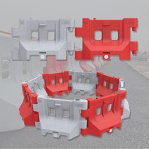 국산 관절형 PE방호벽 직선구간 곡선구간 회전구간 공사장 차량 도로안전용품 중앙분리대 가드레일 충격흡수 충돌방지 안전펜스, 1개, 백색