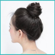 승무원 면접 가채 셀프 똥머리 붙임 가발 당고 머리, 1똥머리-라이트브라운