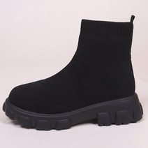 슬립온 봄 가을 신발 플랫폼 라운드 발가락 핑크 퍼플 여성 부츠 크기 43 스트레치 직물 Botas