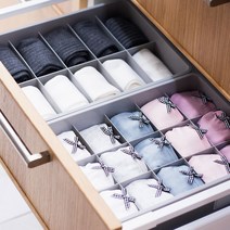 1+1 깔끔 양말 속옷 수납정리함 (1칸/10칸/15칸), 1칸+15칸, 아이보리+반투명 뚜껑
