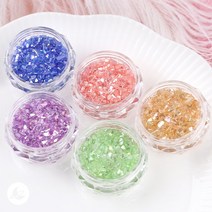 컬러 유리 조각 파츠 네일 레진 아트 공예 재료 R083, 5.블루