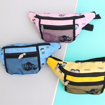 캐릭터 매쉬포켓 소지품 물병 수납용이 힙색 여자힙색 8세 여행용 편한 길이조절가능