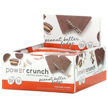 BNRG Power Crunch 프로틴 에너지 바 피넛버터 퍼지 바 12개 개당 40g(1.4oz), One Color, One Size
