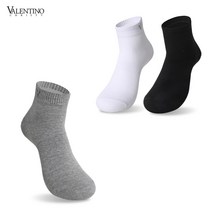 발렌티노 V 남자/여자 면100% 순면 뽀송 보들 무지 스니커즈/단목/중목 양말_3족/사계절용