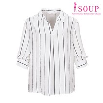 SOUP 체크드 브이넥 칼라 셔츠(SW8LS8G)